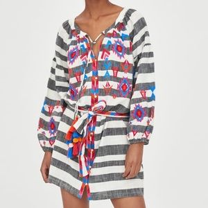 Zara embroidered dress